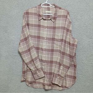 Treasure & Bond Boyfriend Flannel Shirt Size XL Plaid Long Sleeve Fall Winter